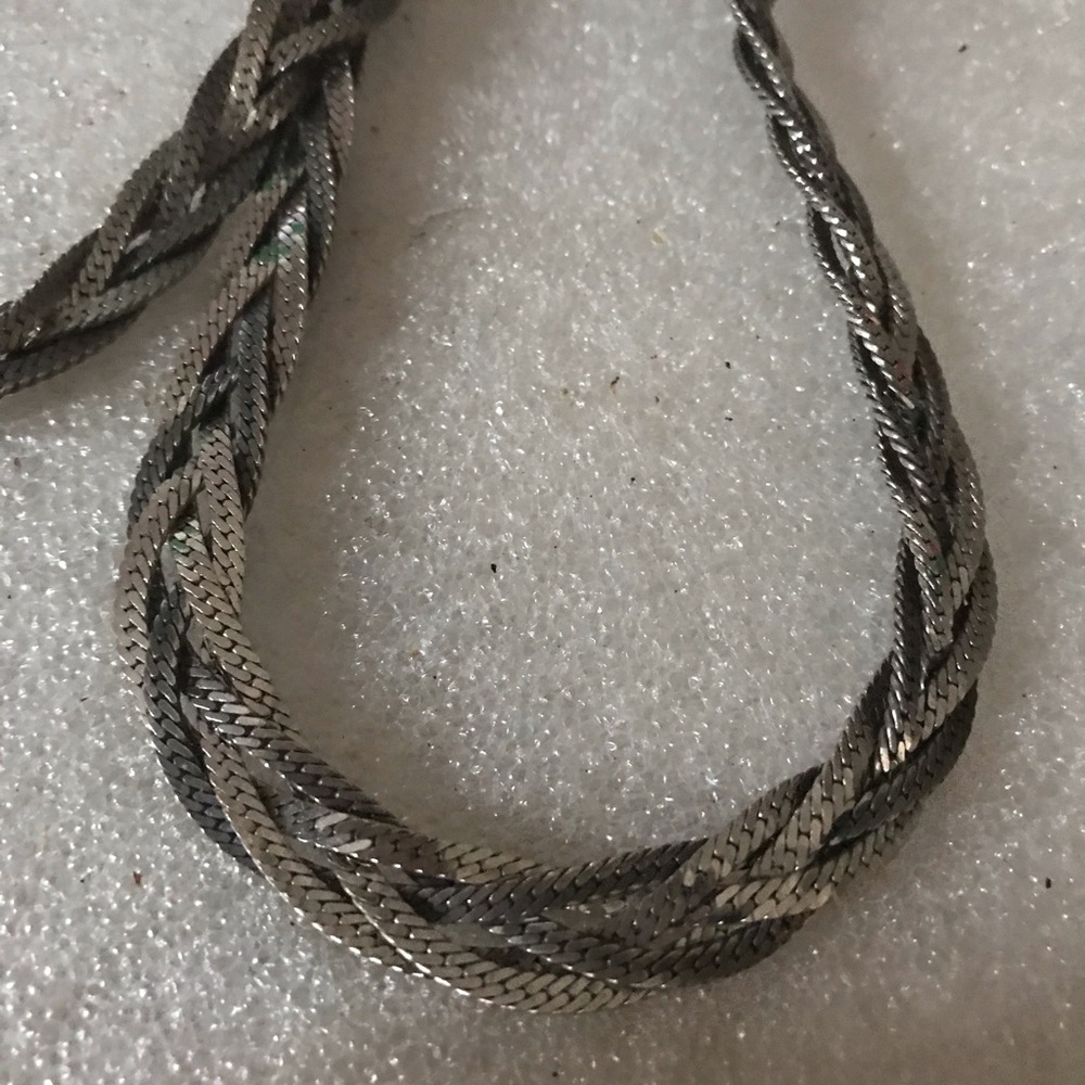 Silver- Braided Necklace -